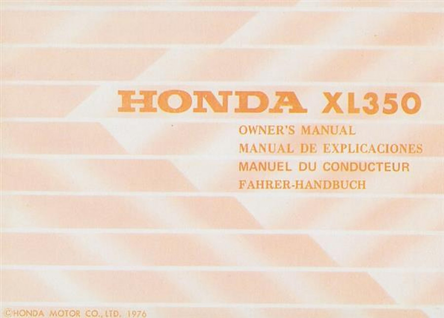 Honda XL350 Fahrerhandbuch