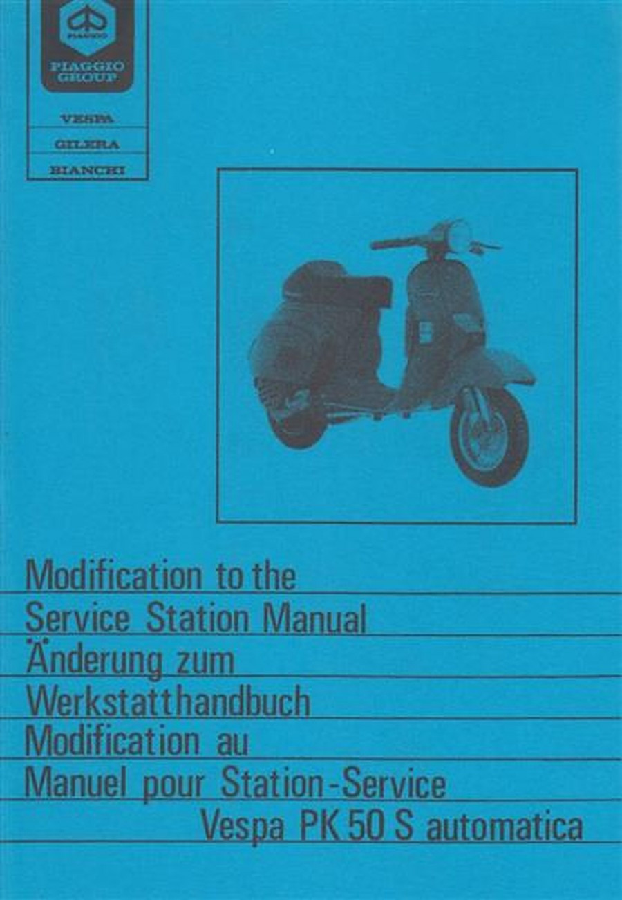 Piaggio Vespa PK 50 S Automatica, Änderung zum Werkstatthandbuch