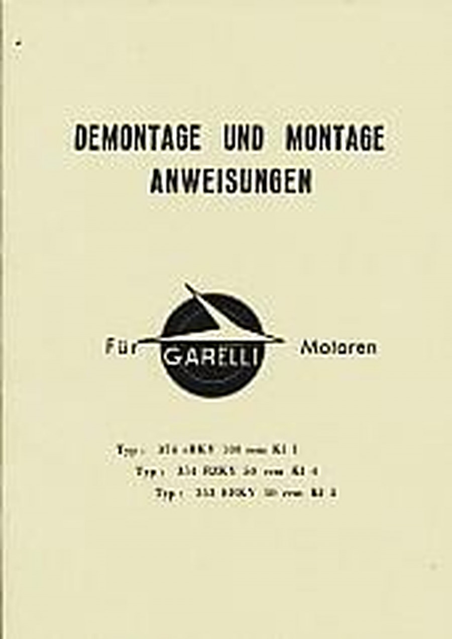 Garelli 353 ERKY 50. 354 RZKY 50, 374 CRKY 100 Motoren Reparaturanleitung