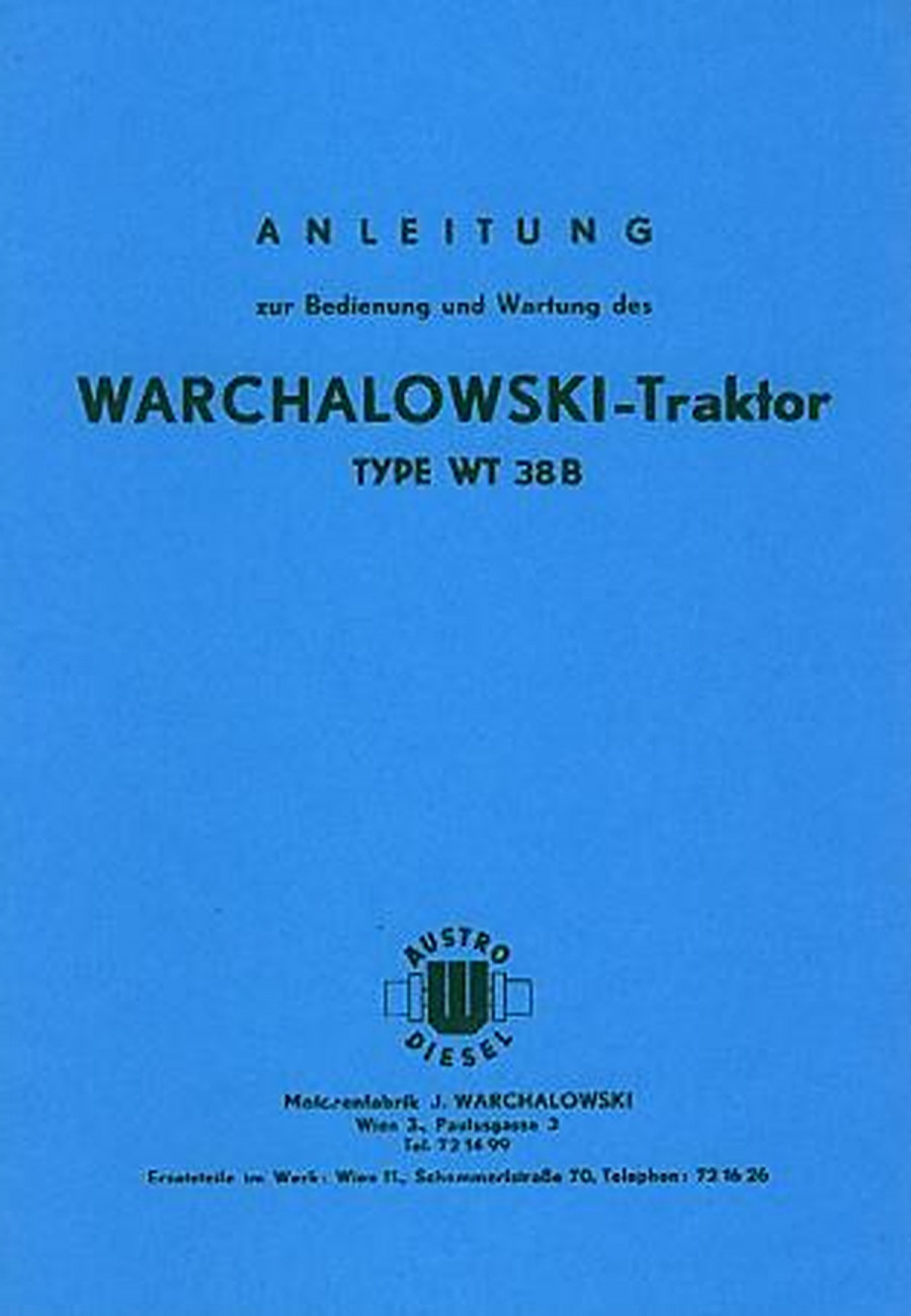Warchalowski WT38B Betriebsanleitung und Ersatzteilkatalog