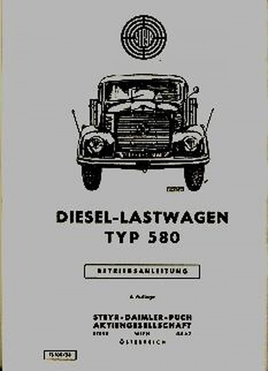 Steyr 580, 580 f und 580 g, Betriebsanleitung