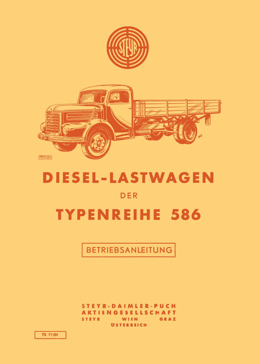 Steyr Typ 586, Betriebsanleitung