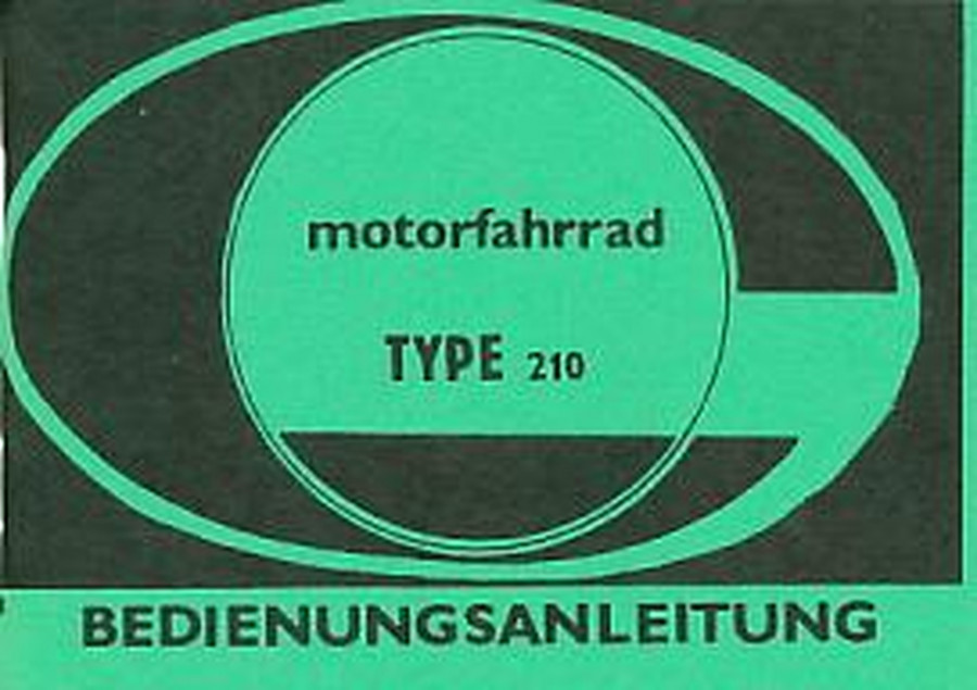 Jawa Motorfahrrad, Type 210, Betriebsanleitung
