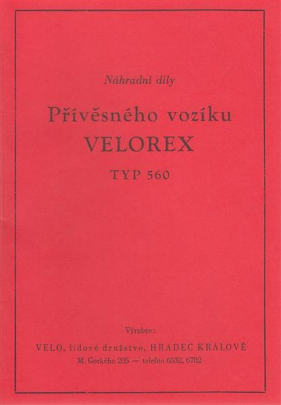 Velorex Typ 560, Ersatzteilkatalog