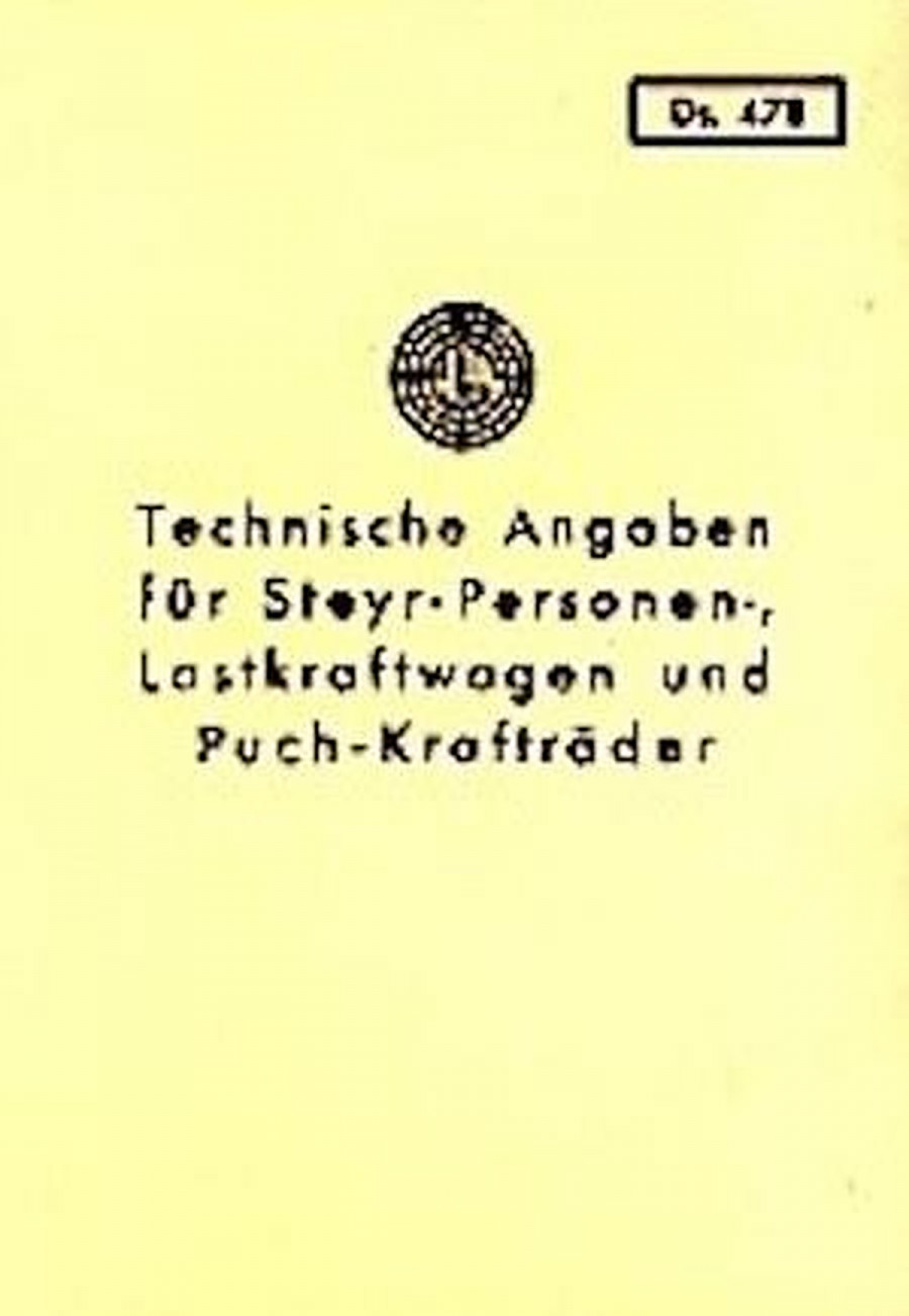 Steyr Personenkraftwagen „Technische Angaben und Daten"