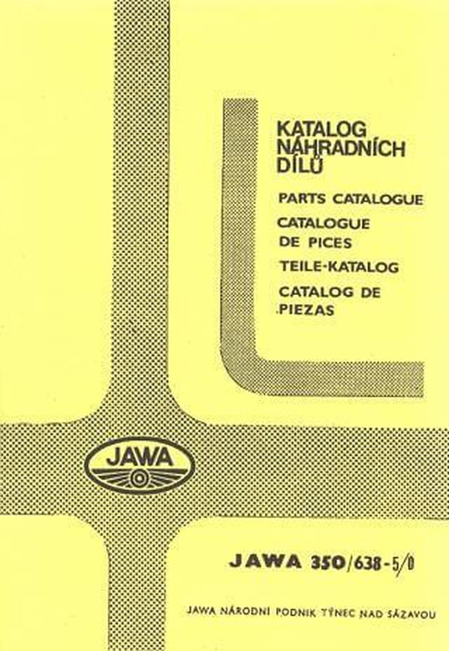 Jawa Motor 350ccm, Typ 638-5/0, Ersatzteilkatalog