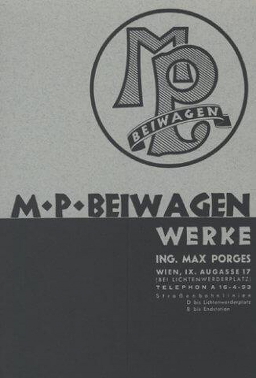 M. Porges - Beiwagen Prospektreprint