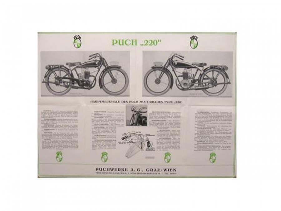 Puch 220 Prospekt-Reprint von 1928