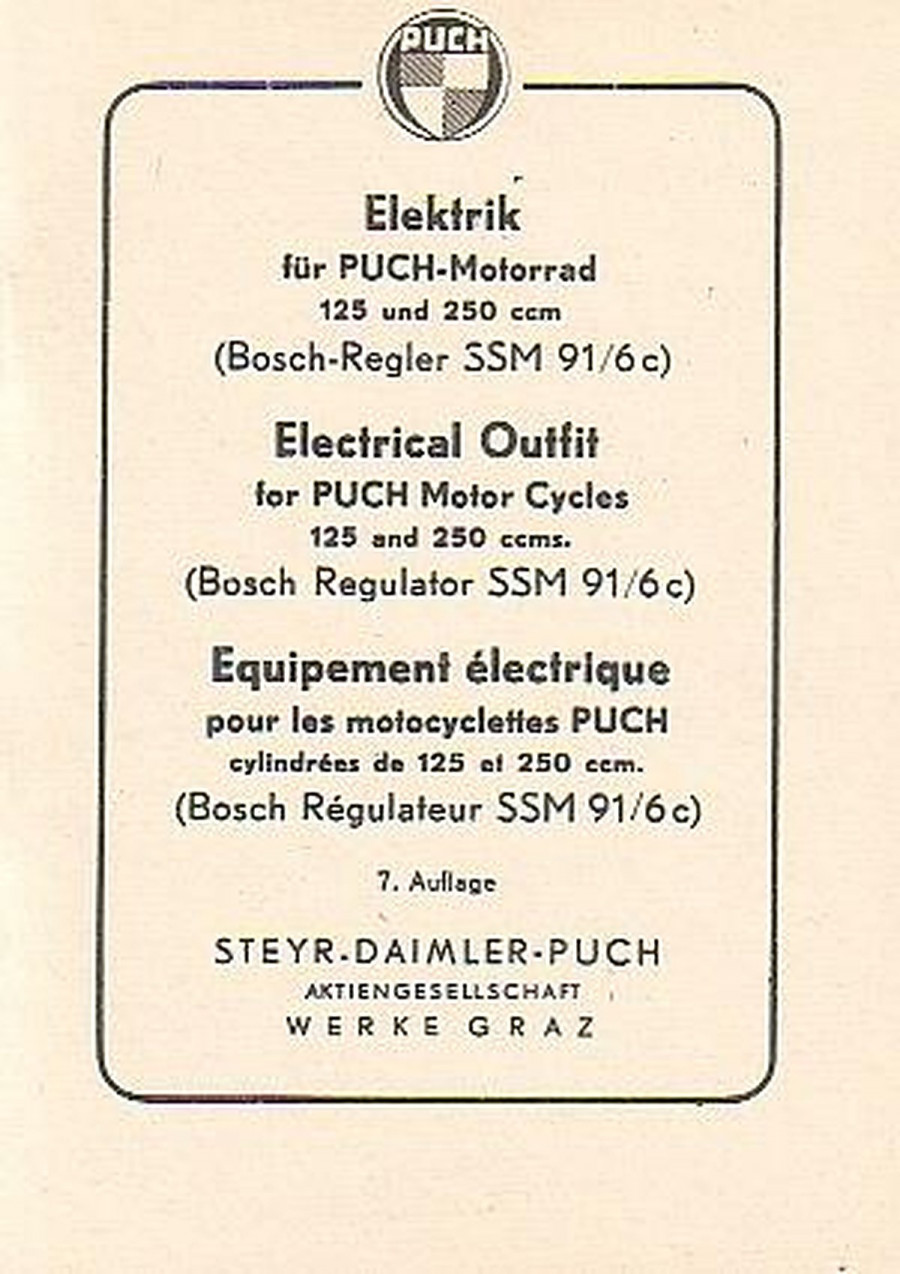 Elektrik für Puch Motorrad 125 bis 250 ccm