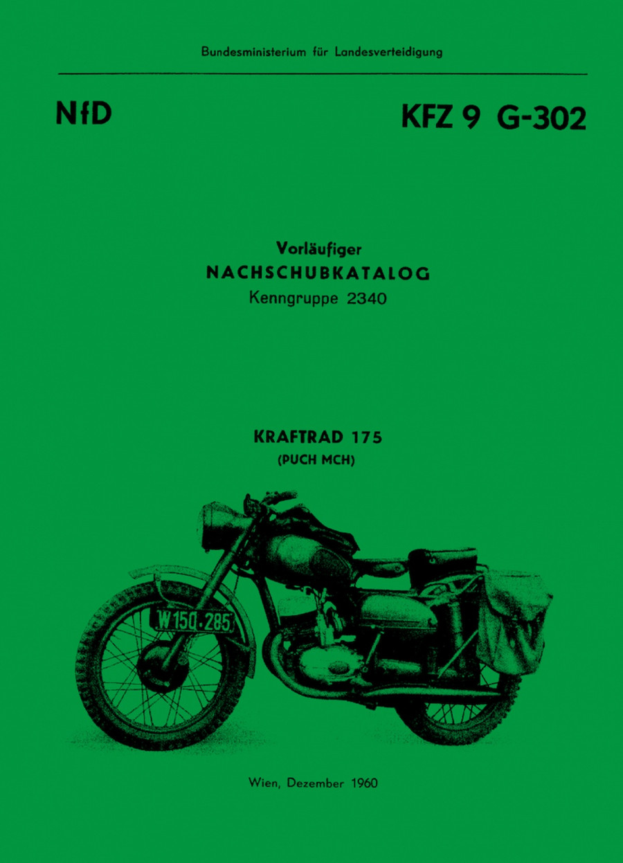 Puch 175 MCH (österreichisches Bundesheer), Ersatzteilkatalog