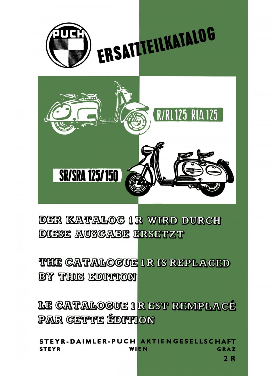Puch 125 R, RL, RLA und 125/150 SR/SRA, Ersatzteilkatalog