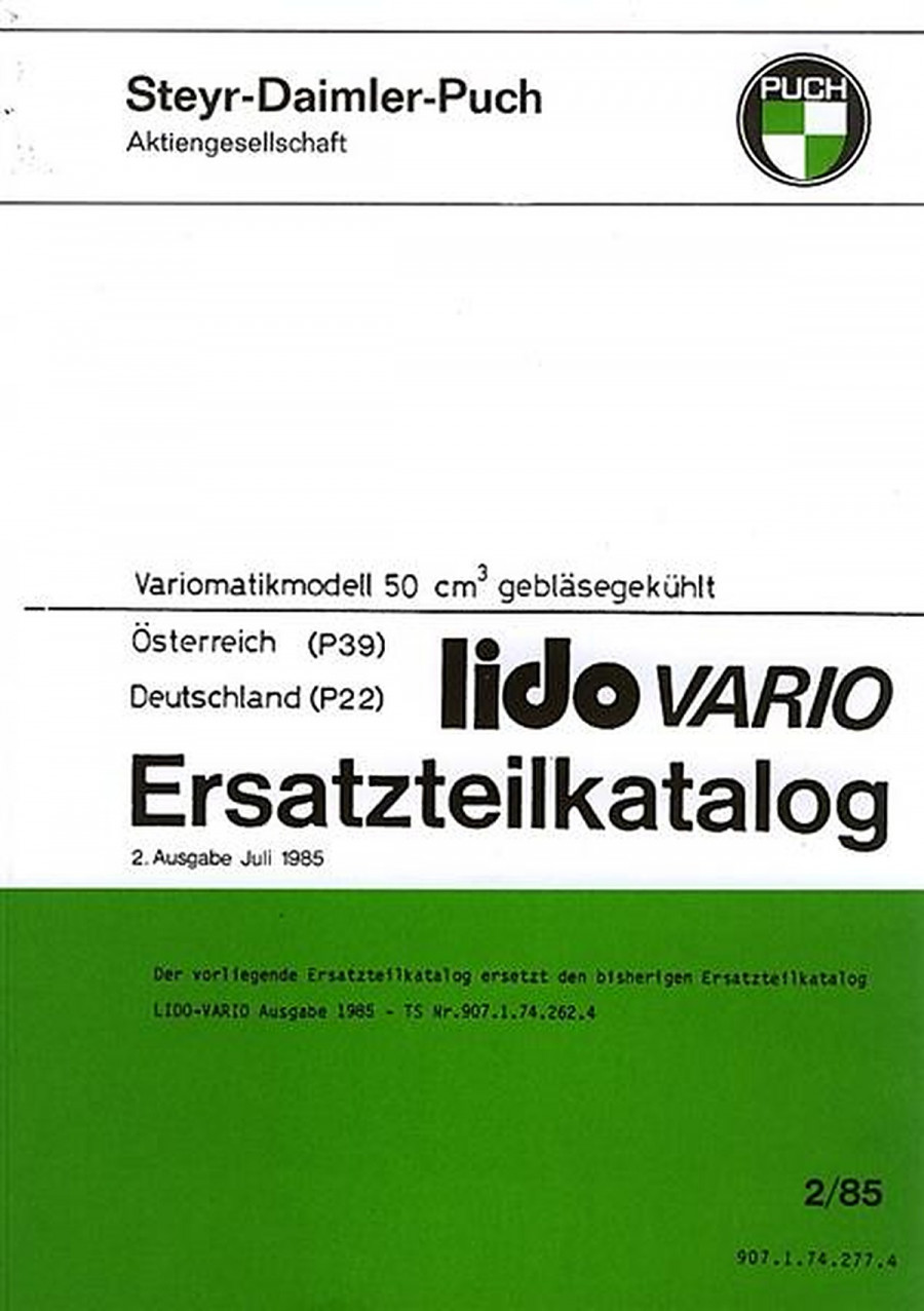 Puch Lido 50 Variomatik, Ersatzteilkatalog