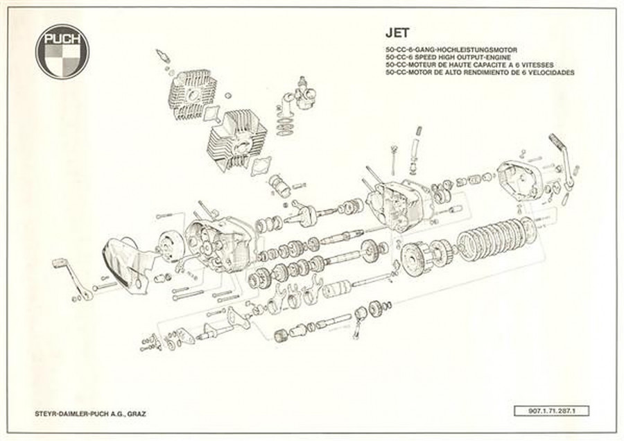 Puch 6-Gang Motor Poster