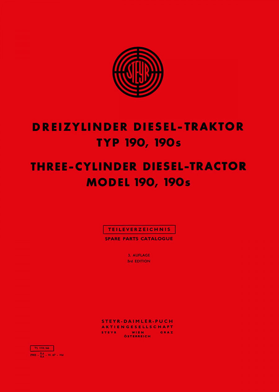 Steyr 190 und 190s Traktor Ersatzteilkatalog