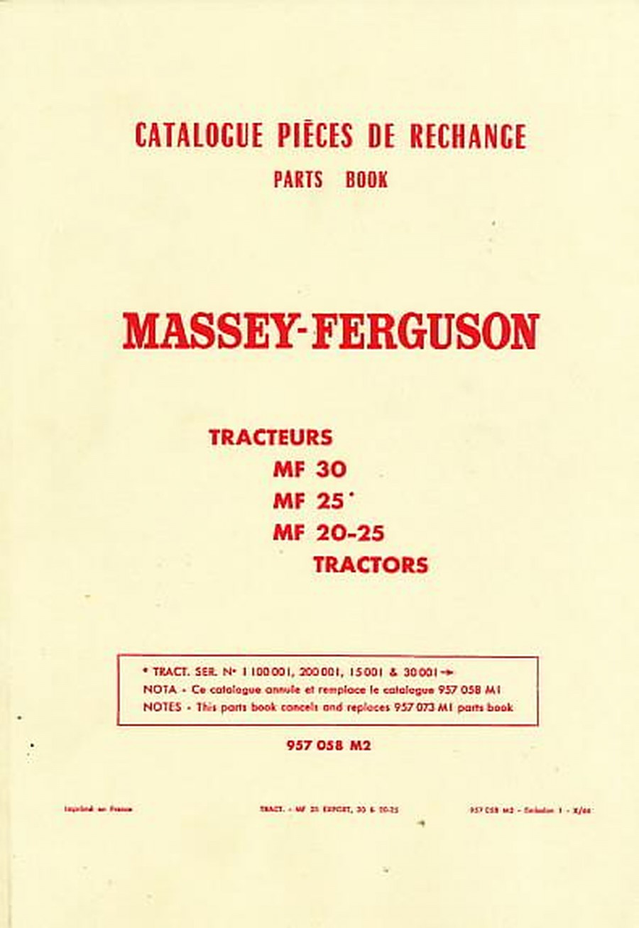 Massey-Ferguson MF30 MF25 MF20-25 Ersatzteilkatalog