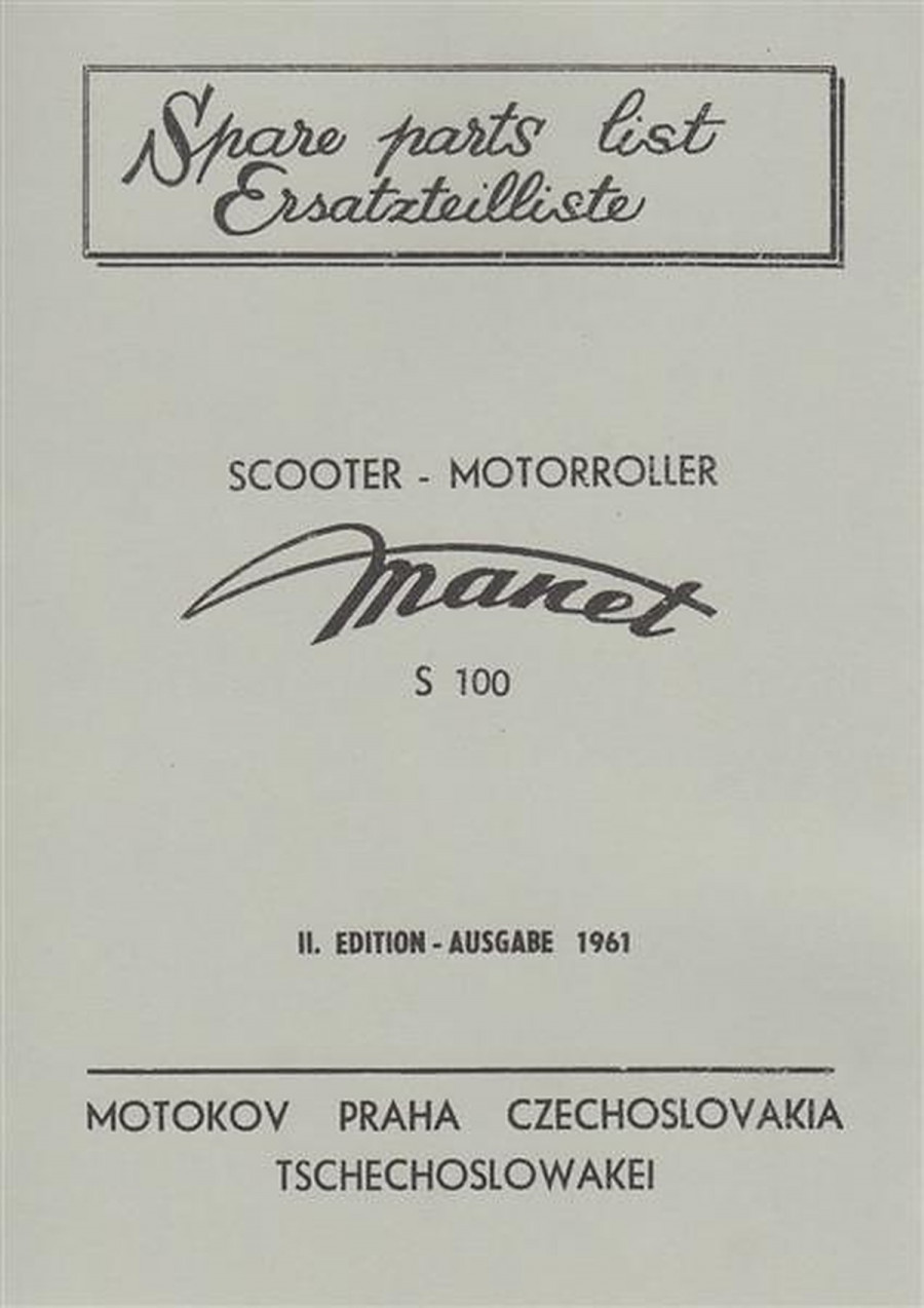 Motokov Scooter - Motorroller Manet S 100, Ersatzteilliste