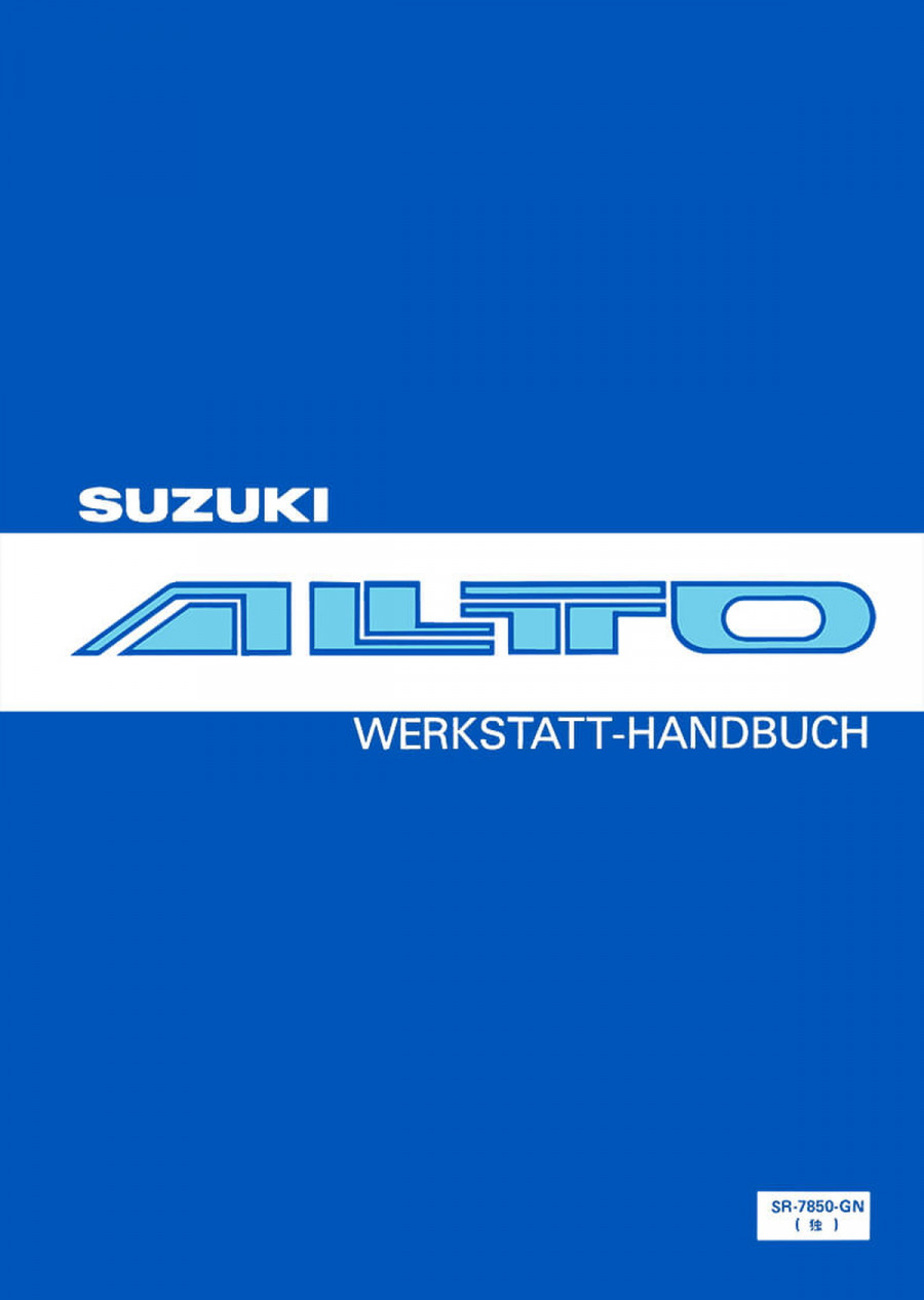 Suzuki Alto FX, G, V, Werkstatt-Handbuch