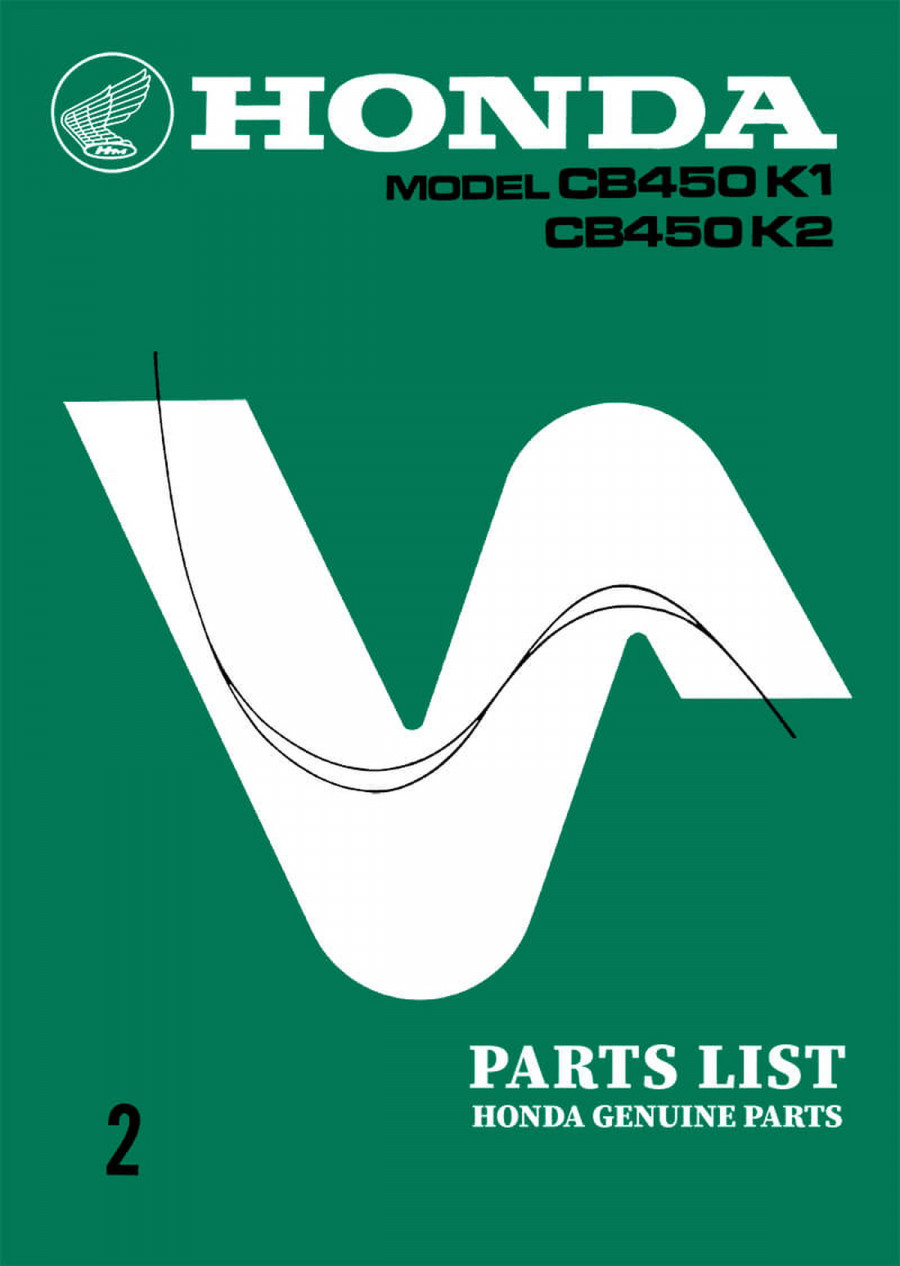 Honda CB450K1 CB450K2 Parts List