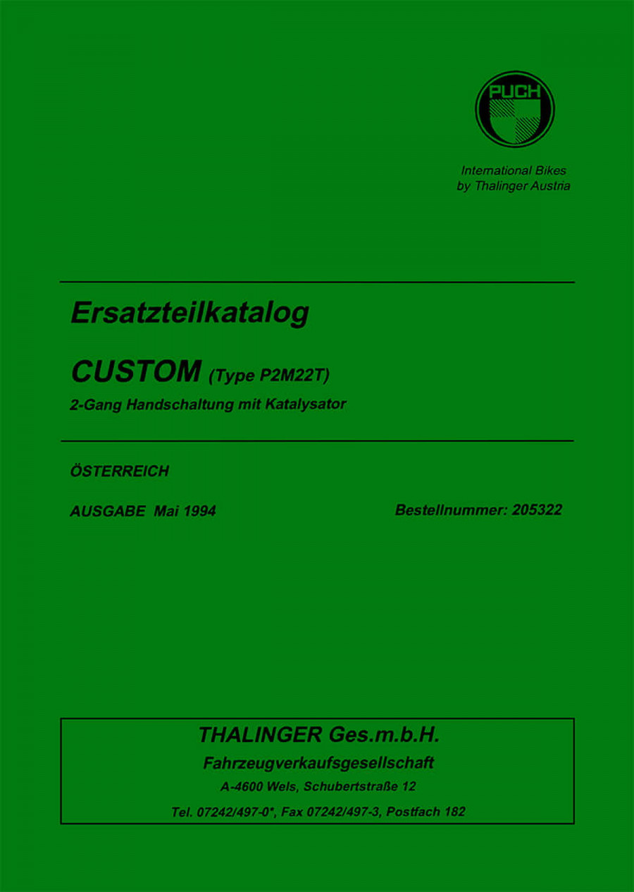 Puch Custom (P2M22T), Ersatzteilkatalog