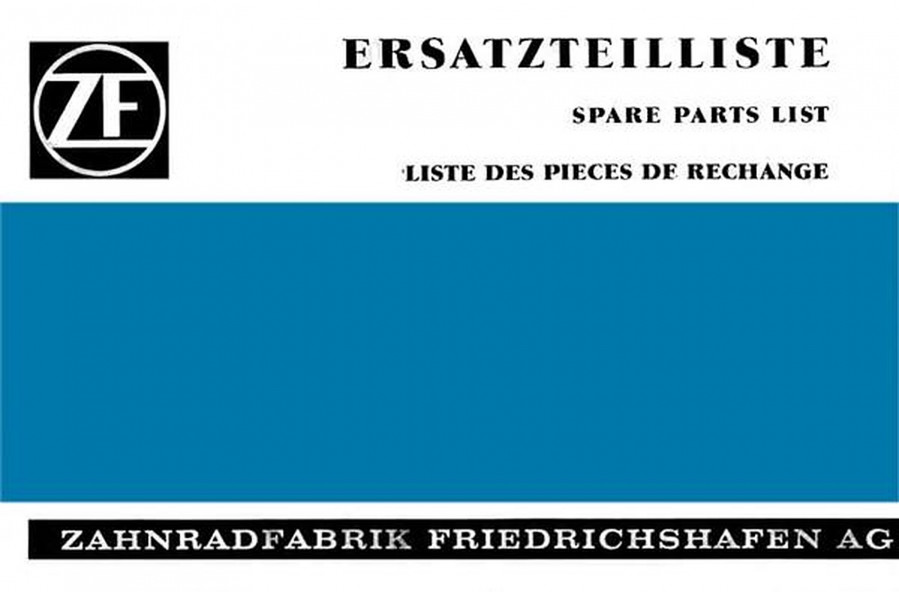 ZF Synchroma S4-60, Ersatzteilliste