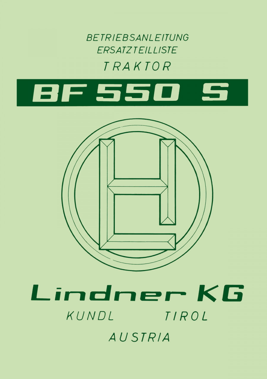 Lindner BF550S 550SN 550SA Betriebsanleitung und Ersatzteilkatalog