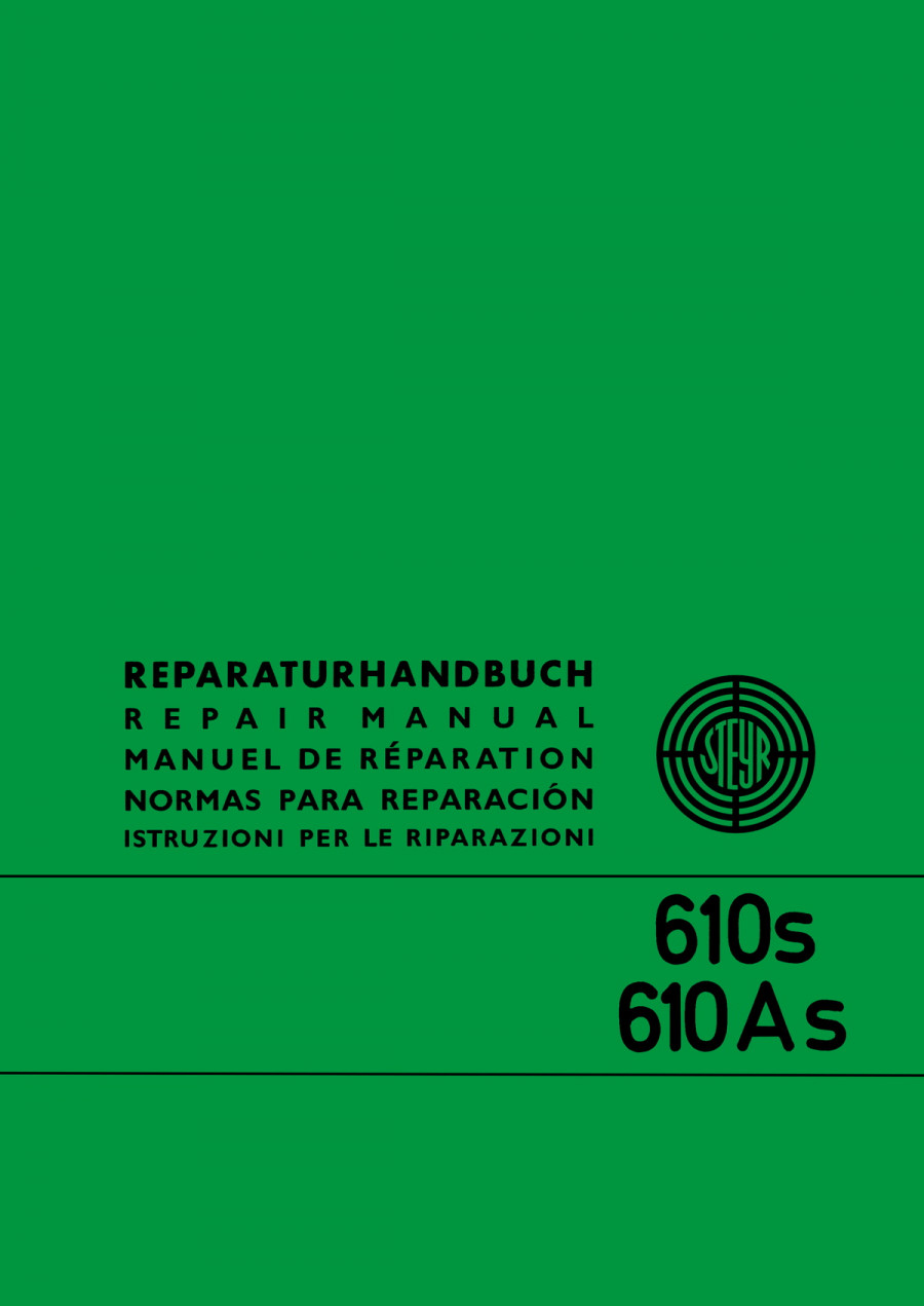 Steyr WD 610s und WD 610 As, Reparaturhandbuch