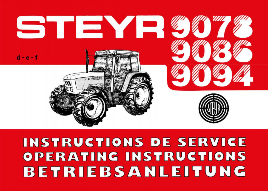 Steyr 9078 9086 9094 Traktor Betriebsanleitung