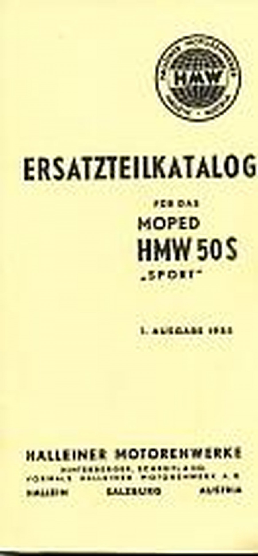 HMW 50 S, Ersatzteilkatalog