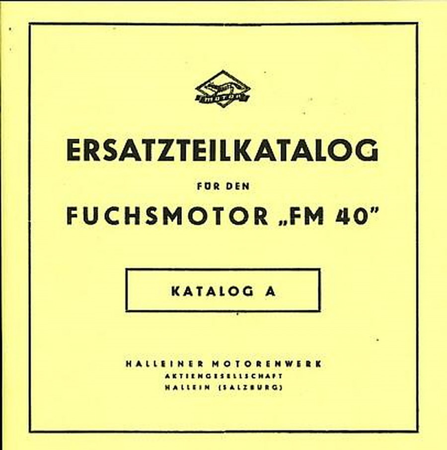 Fuchs Fahrradhilfsmotor FM 40 Ersatzteilkatalog (Katalog A)