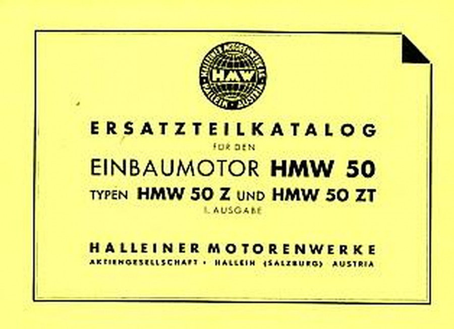 HMW Einbaumotor HMW 50, 50 Z und 50 ZT, Ersatzteilkatalog