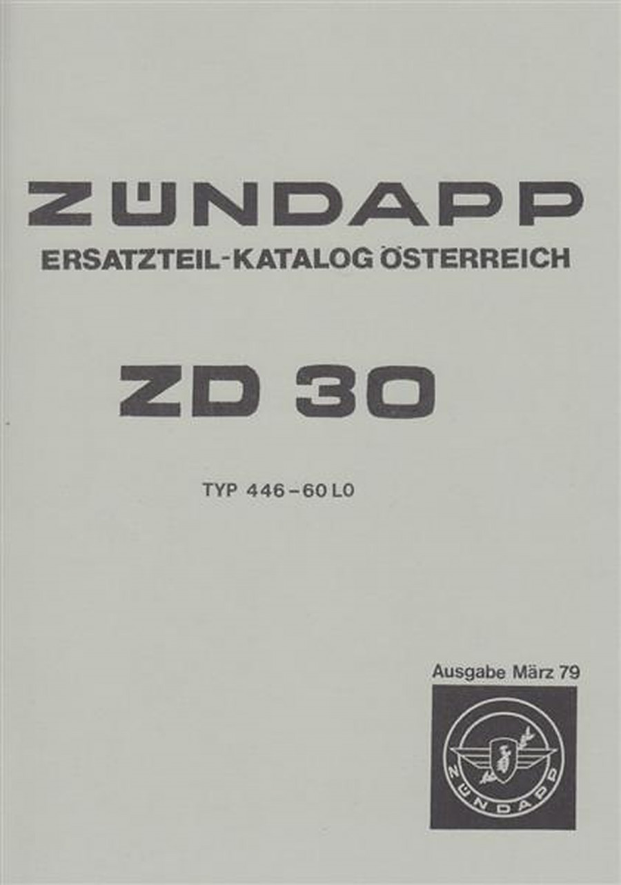 Zündapp ZD 30 (Typ 446-60 LO), Ersatzteil-Katalog Österreich