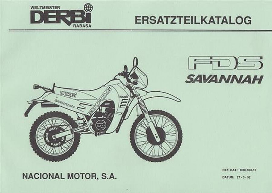 Derbi FDS Savannah, Ersatzteilkatalog