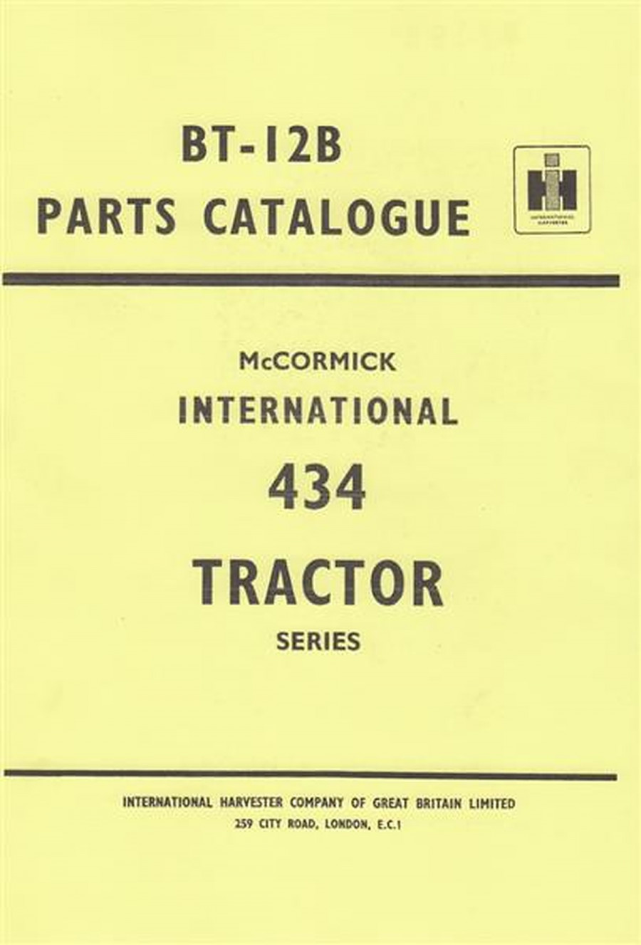 IHC McCormick 434 Serie Parts Catalogue