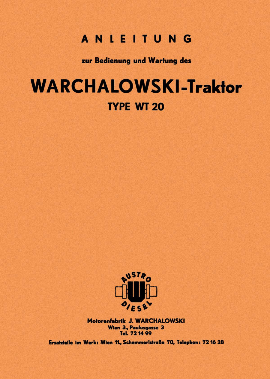 Warchalowski WT20 Betriebsanleitung und Ersatzteilkatalog