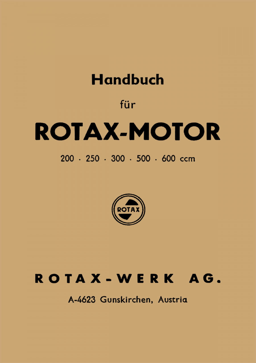 Rotax-Motor 200, 250, 300, 500, 600 ccm, Handbuch