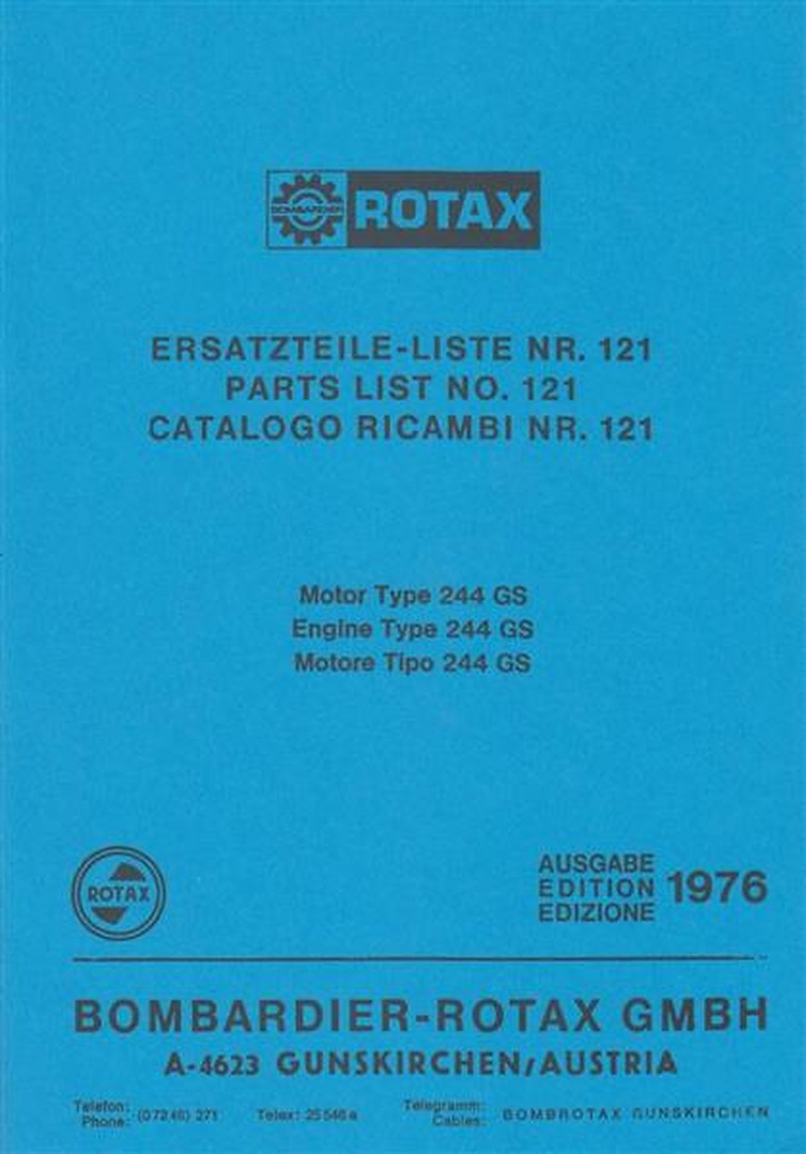 Rotax Motor 244 GS, Ersatzteile-Liste