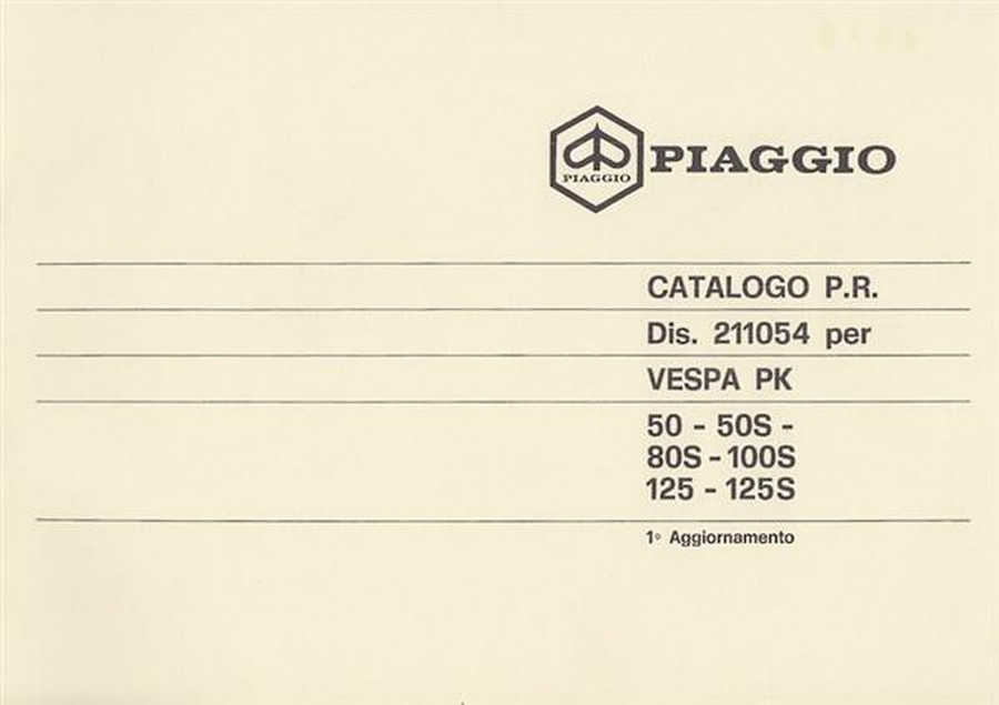 Piaggio Vespa PK 50, PK 50 S, PK 50 SS, PK 80 S, PK 100 S, 125, 125 S, Ersatzteilkatalog