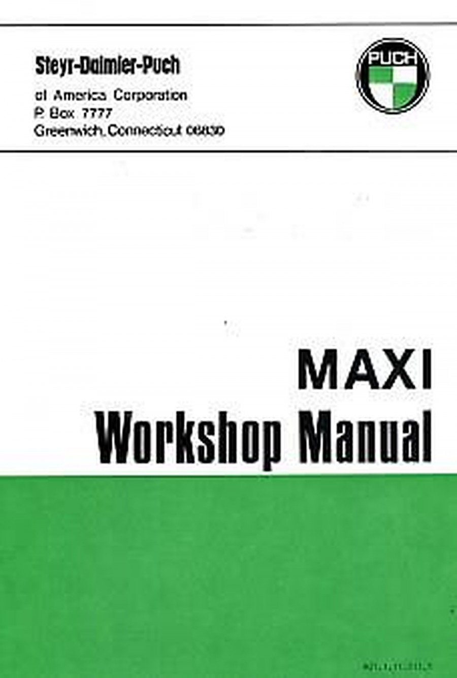 Puch Moped Maxi, (USA), workshop manual