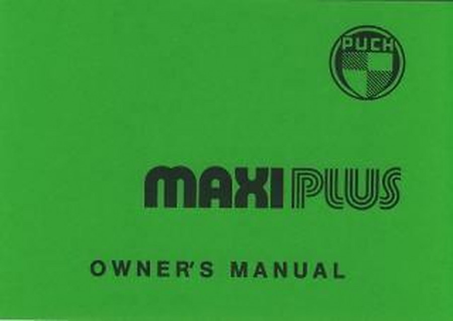 Puch Moped Maxi Plus, (USA), Owners Manual