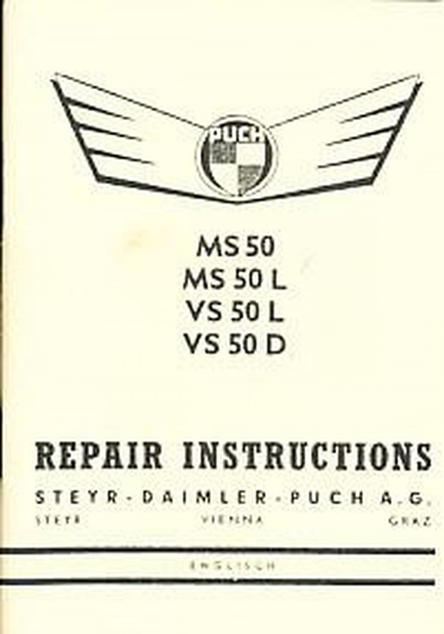Puch MS 50 L, MS 50 V,  VS 50 L, VS 50 D, repair instructions