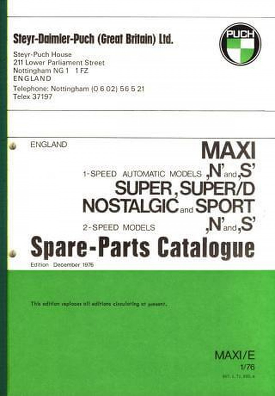 Puch Maxi N and S spare-parts-catalogue