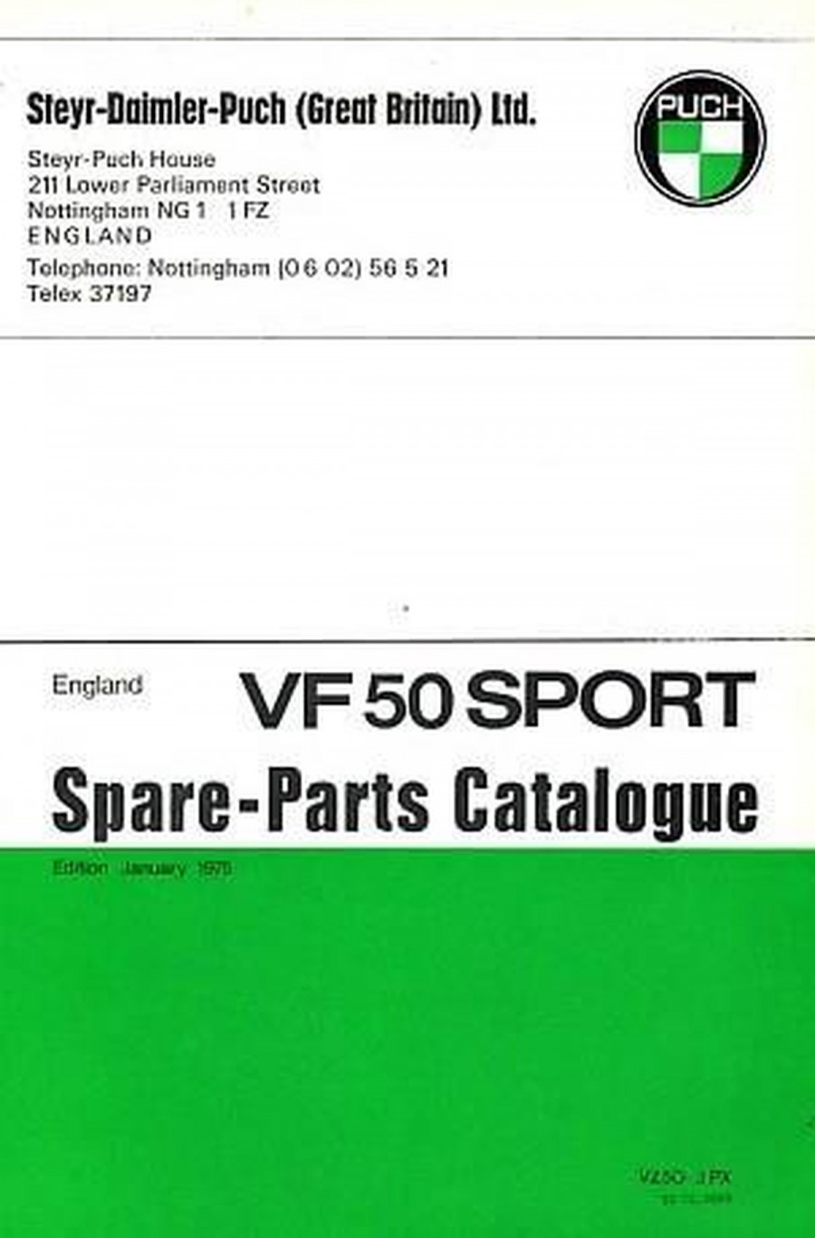 Puch VF 50 Sport Spare-Parts-Catalogue
