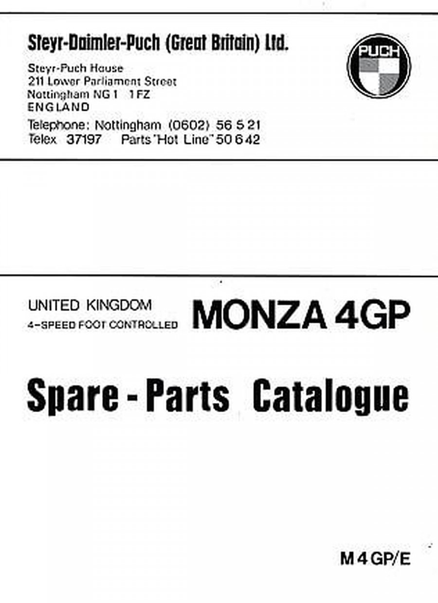 Puch Monza 4 GP Spare Parts Catalogue