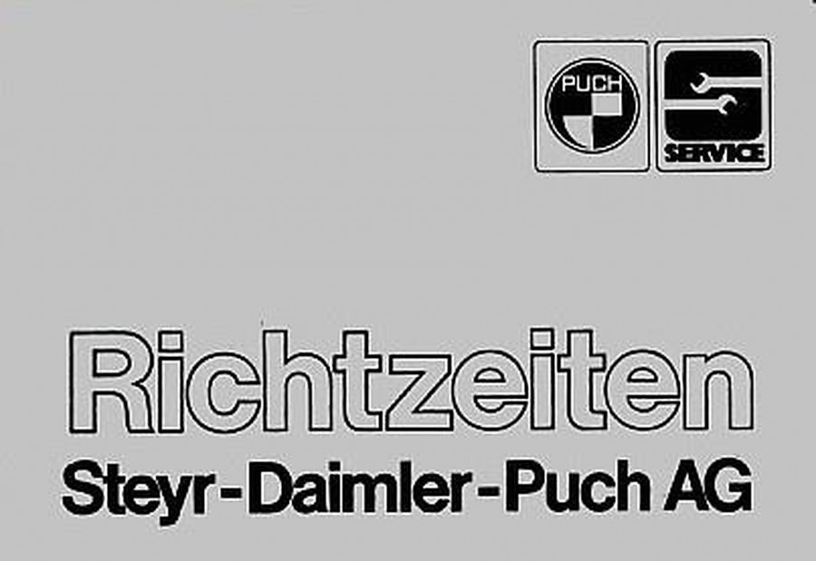 Puch Richtzeiten für Werkstätten