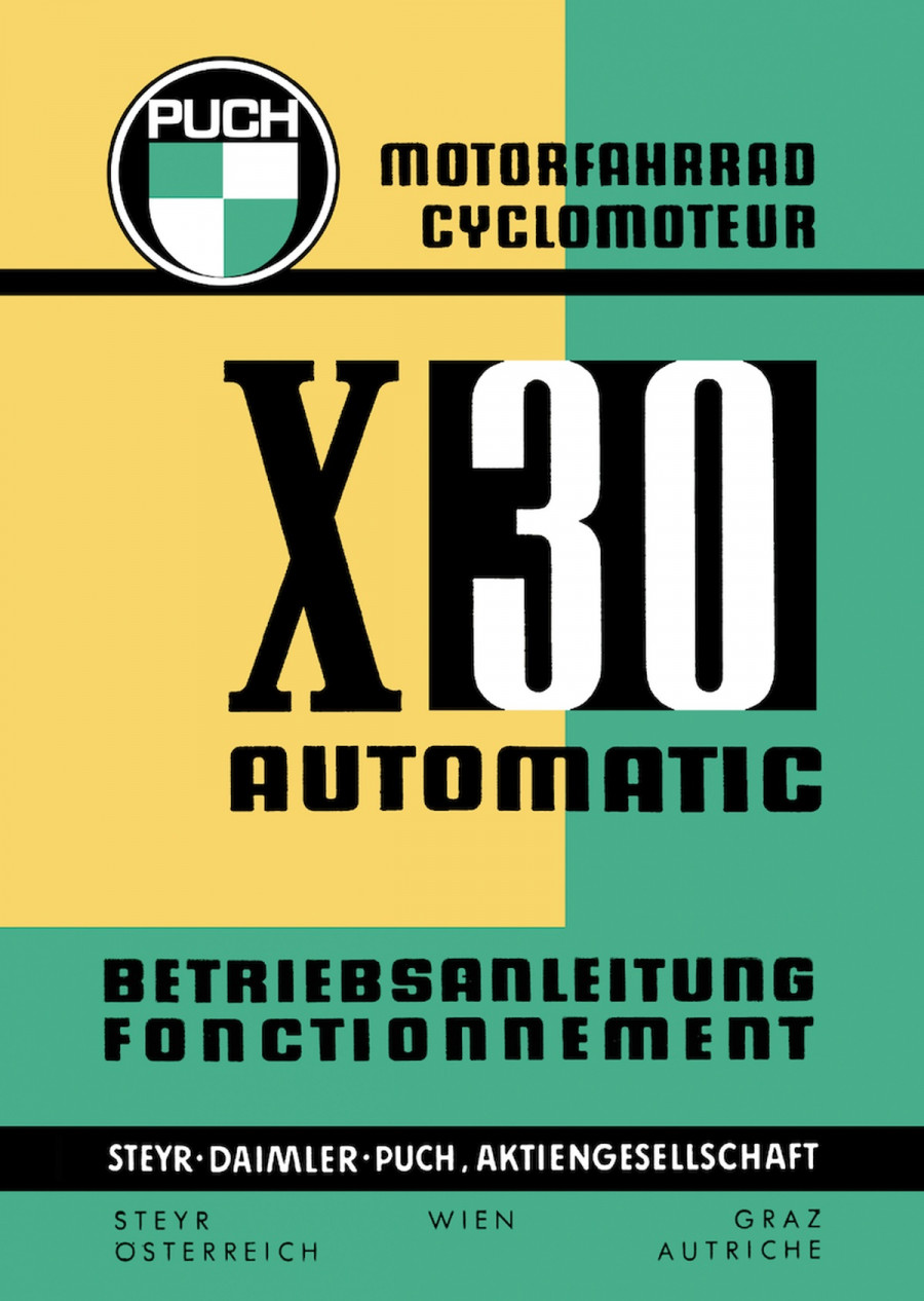 Puch X 30 Automatik Motorfahrrad, Betriebsanleitung