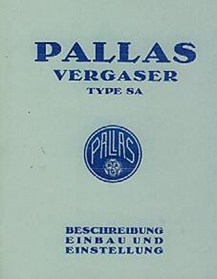 Pallas Vergaser Typ SA Betriebsanleitung