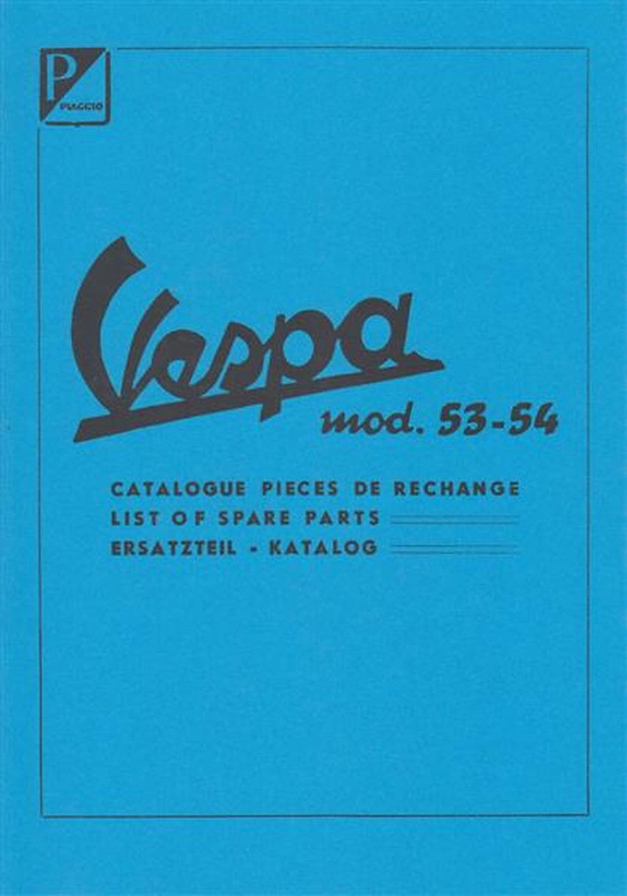 Piaggio Vespa Modell 1953-54, Ersatzteil-Katalog