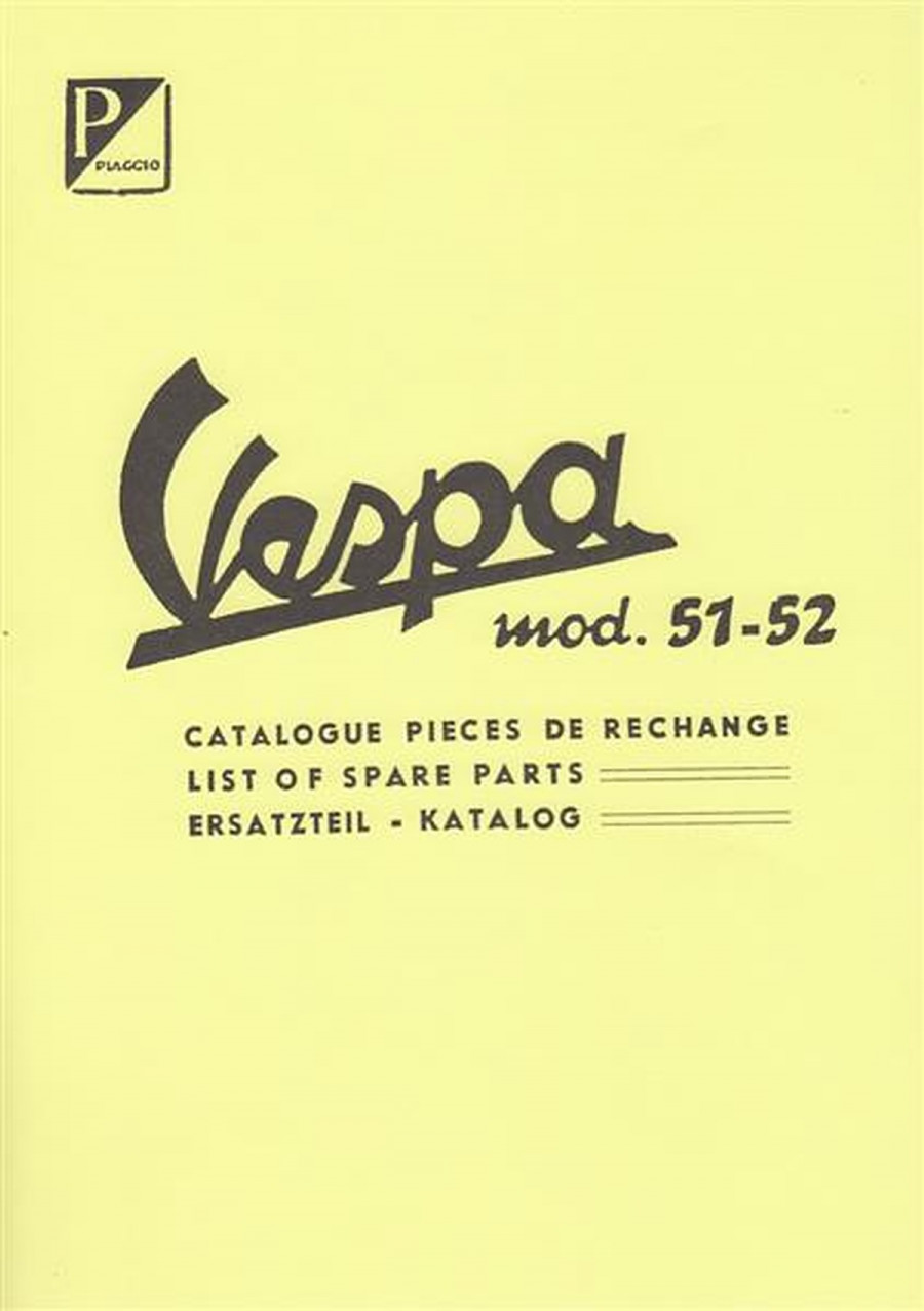 Piaggio Vespa Modell 1951-52, Ersatzteil-Katalog