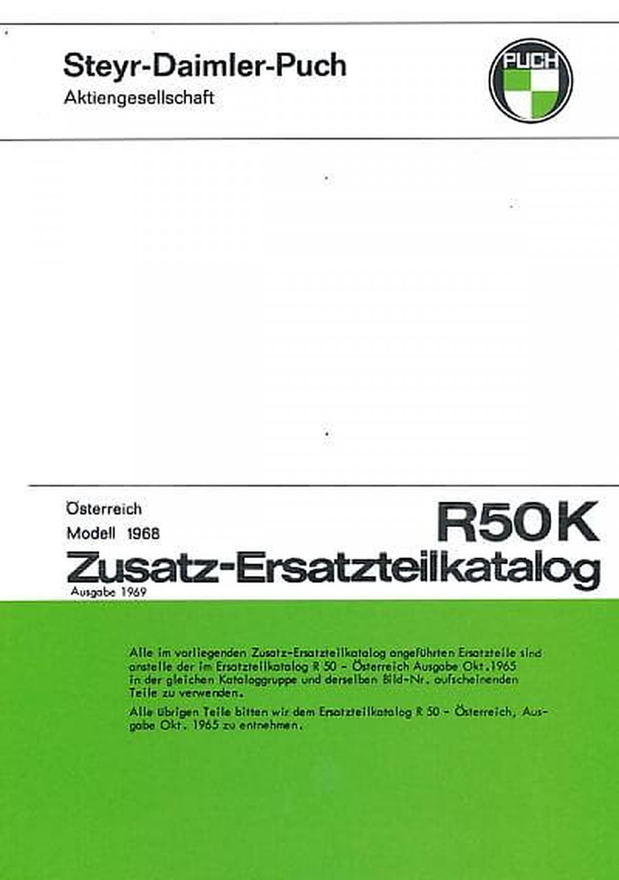 Puch R 50 K, Zusatz-Ersatzteilkatalog