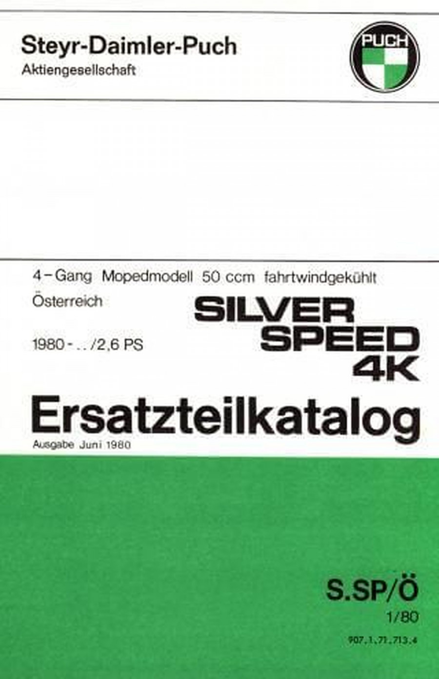 Puch Silver Speed 4K, 2,6 PS, Ersatzteilkatalog